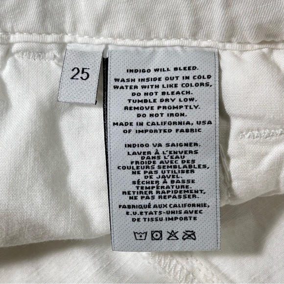 J BRAND White Linen/Cotton Wide Leg Pants Size 25 - Picture 10 of 15